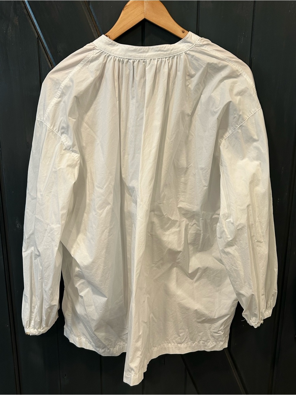 Free People White Oversized Henley Peasant Top - Picture 6 of 7